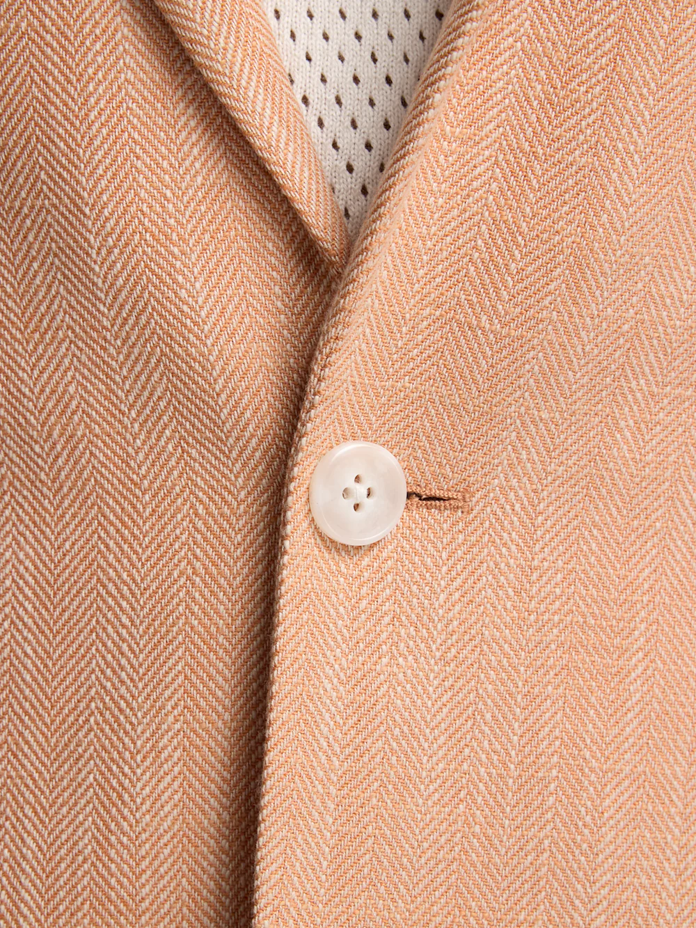 Cotton Blend Herringbone Single Breasted Notch Lapel Sport Coat - Melon - Image 5