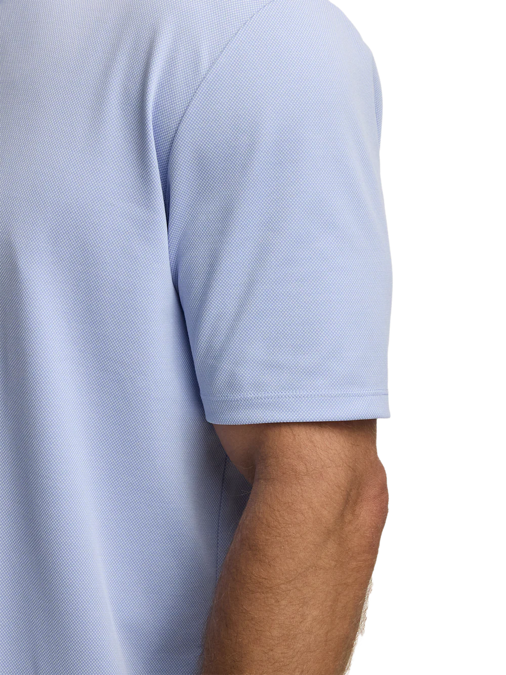 Cotton Blend Three Button Polo - Blue - Image 4