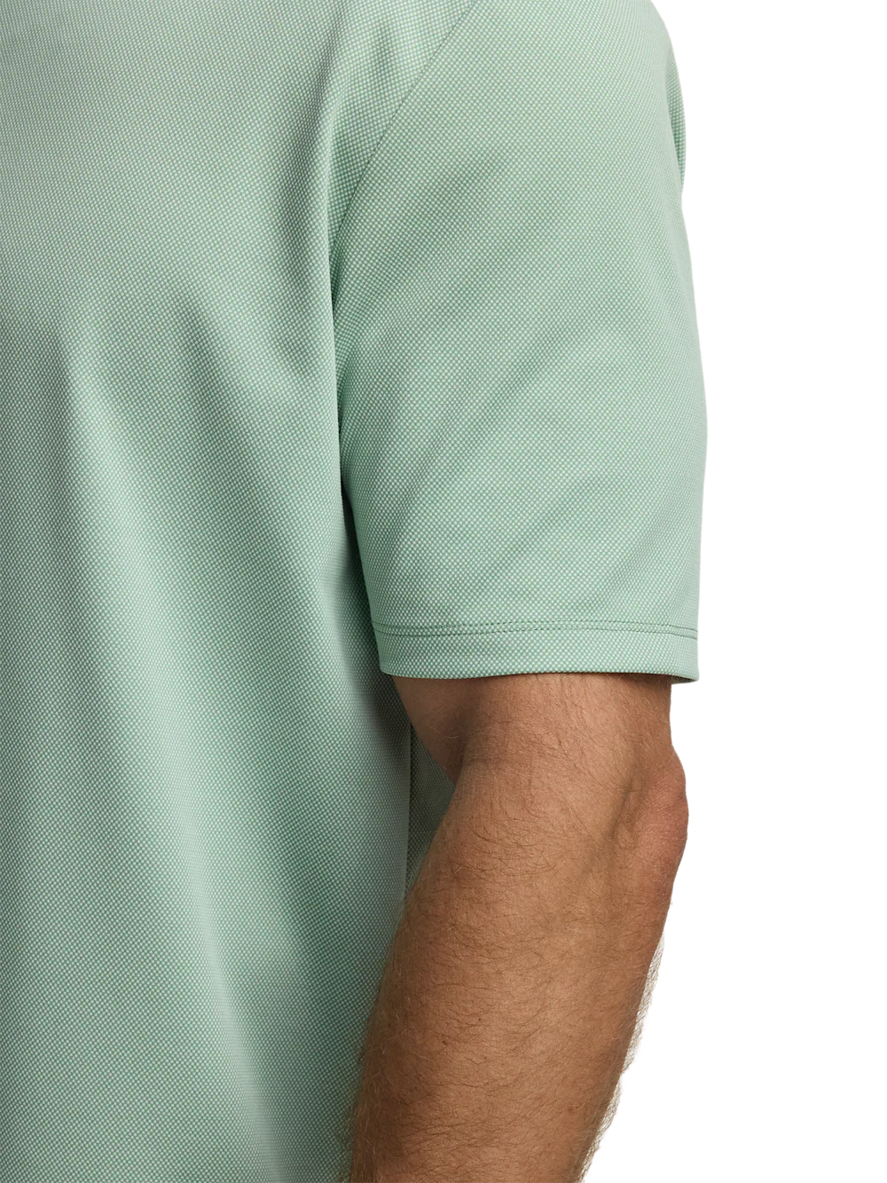 Cotton Blend Three Button Polo - Green - Image 4