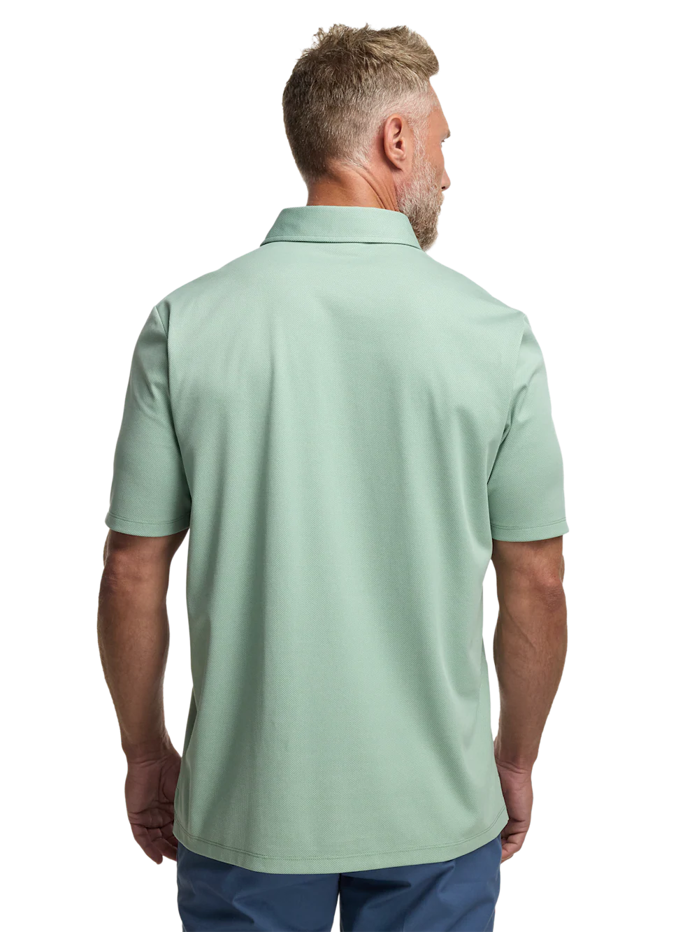 Cotton Blend Three Button Polo - Green - Image 6