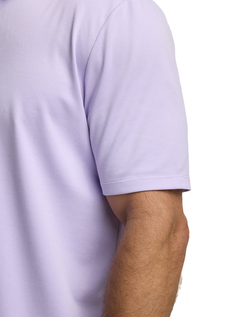 Cotton Blend Three Button Polo - Lavender - Image 4