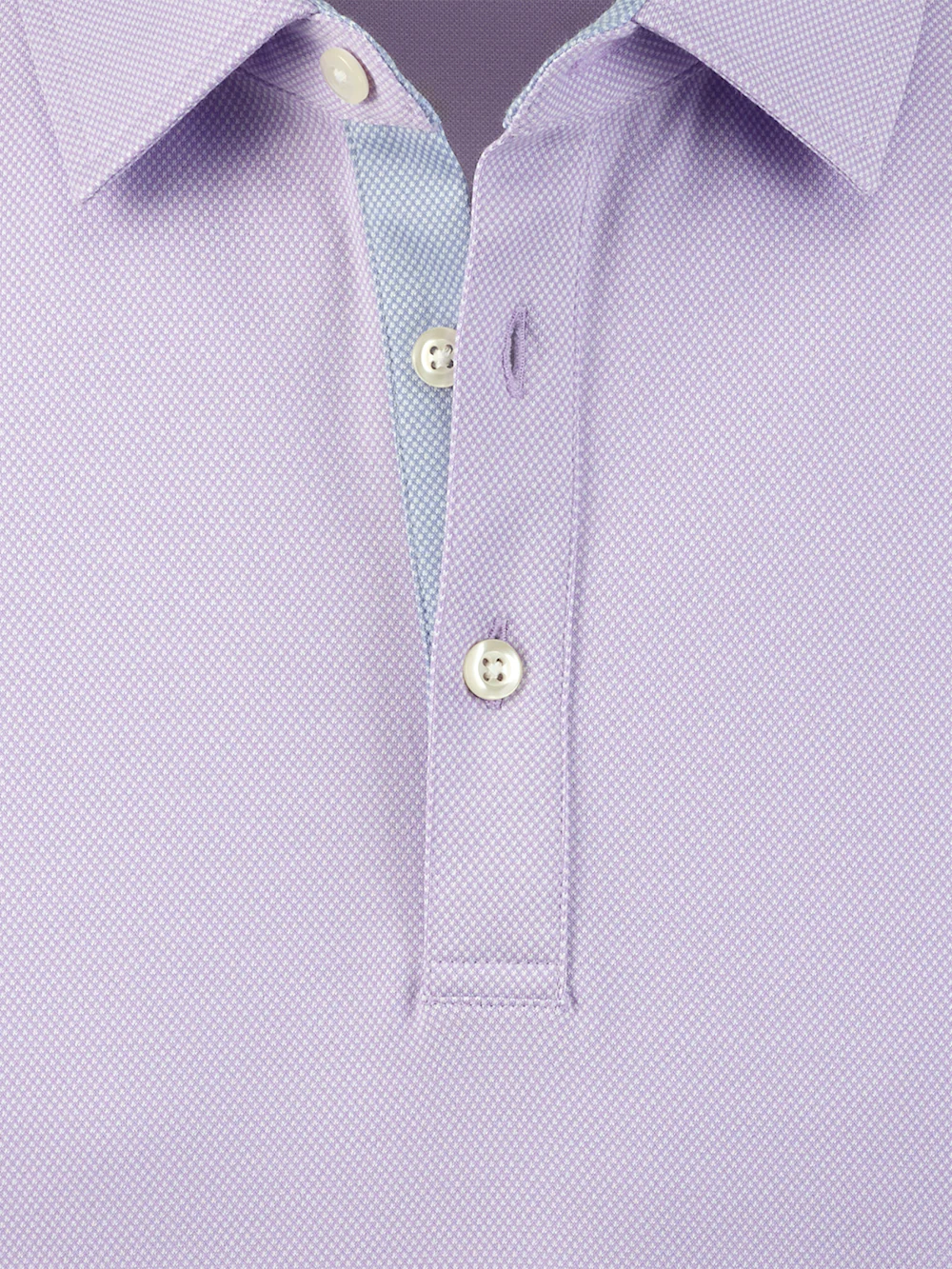 Cotton Blend Three Button Polo - Lavender - Image 7