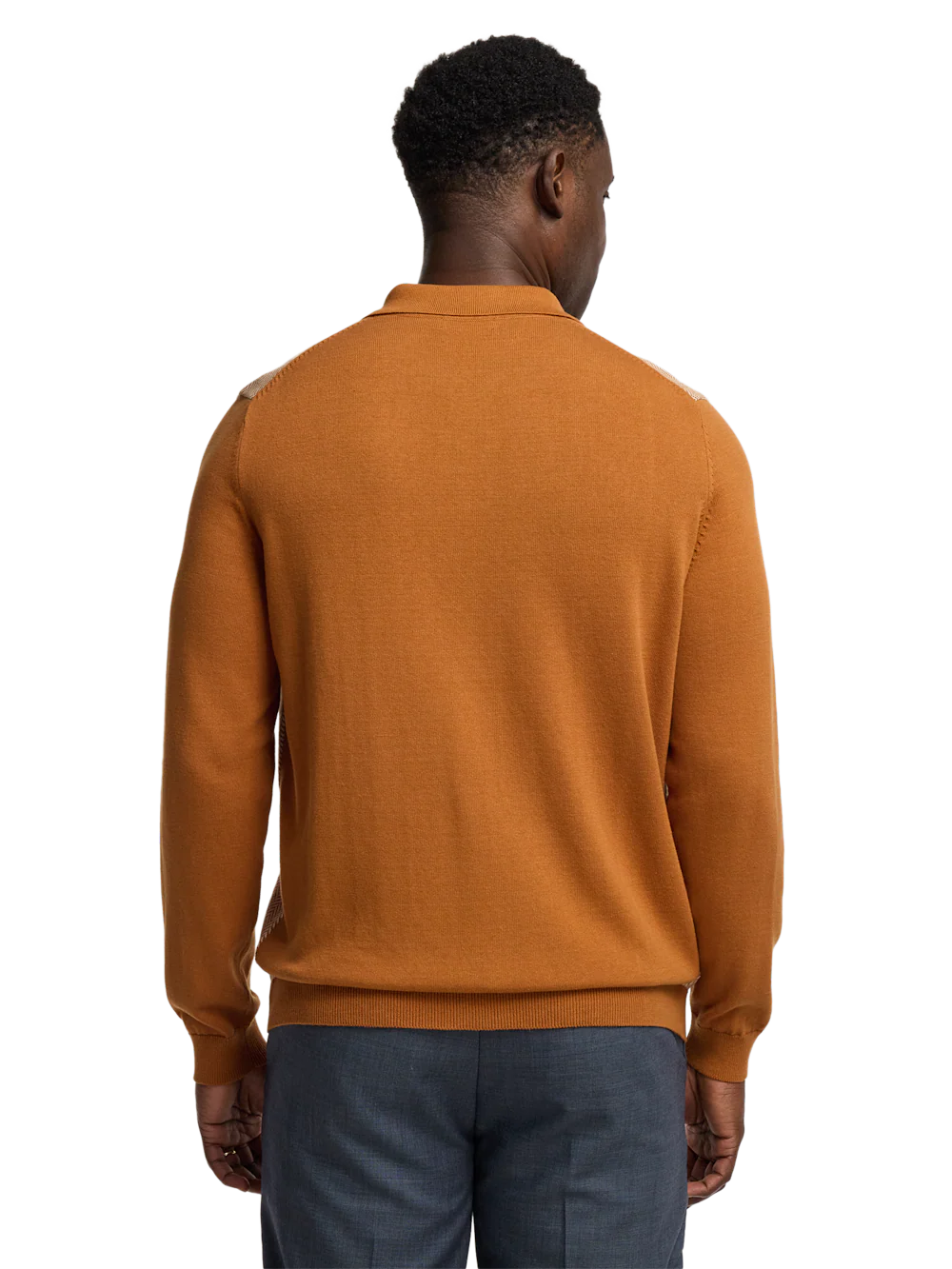Cotton Button Front Polo - Cognac - Image 5