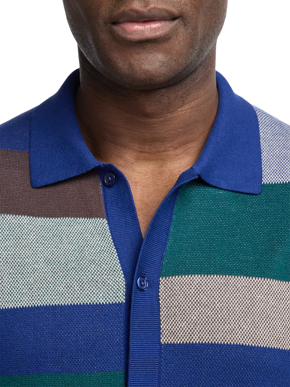 Cotton Button Front Polo - Multi - Image 3