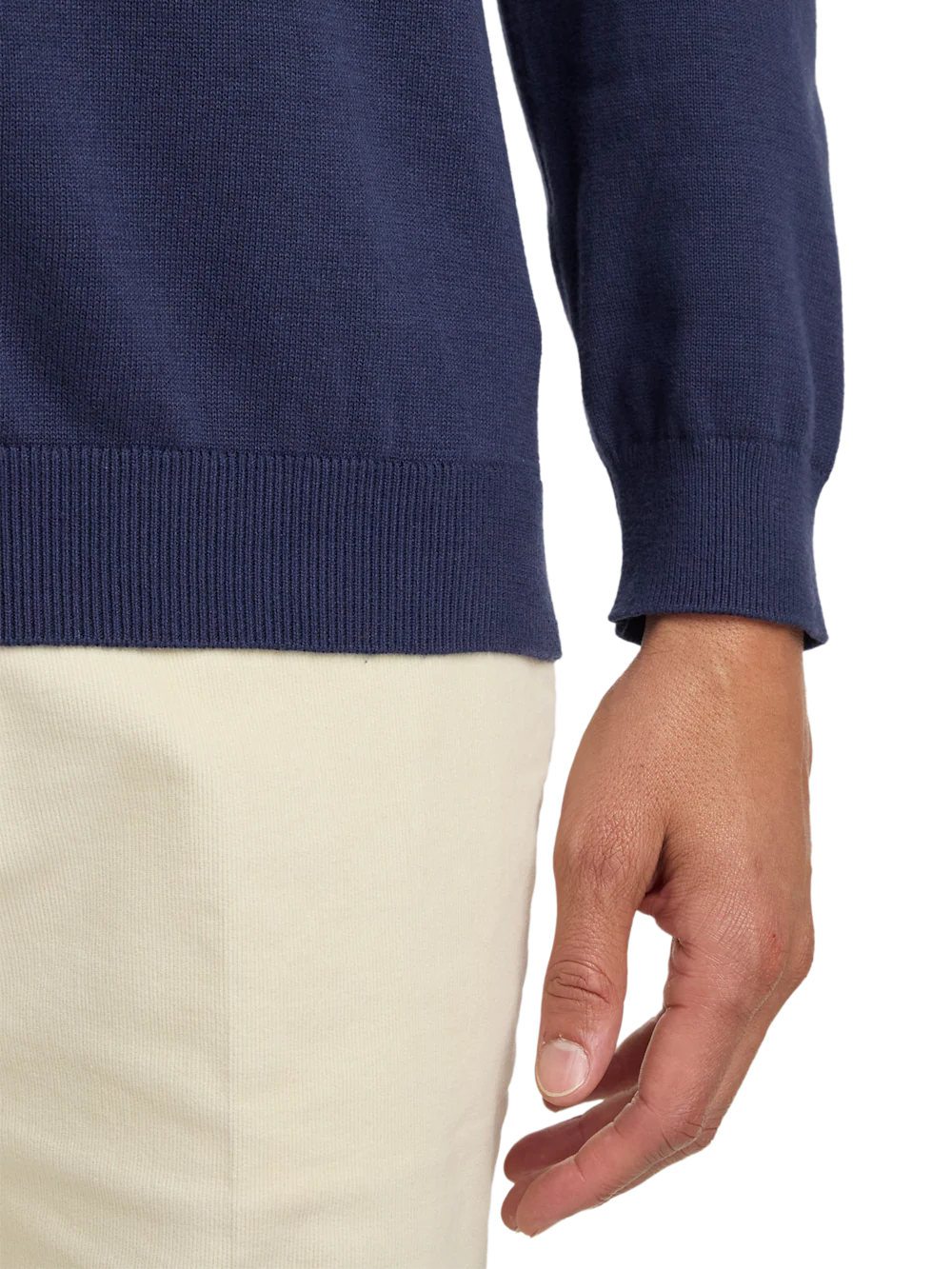 Cotton Button Front Polo - Navy Multi - Image 4