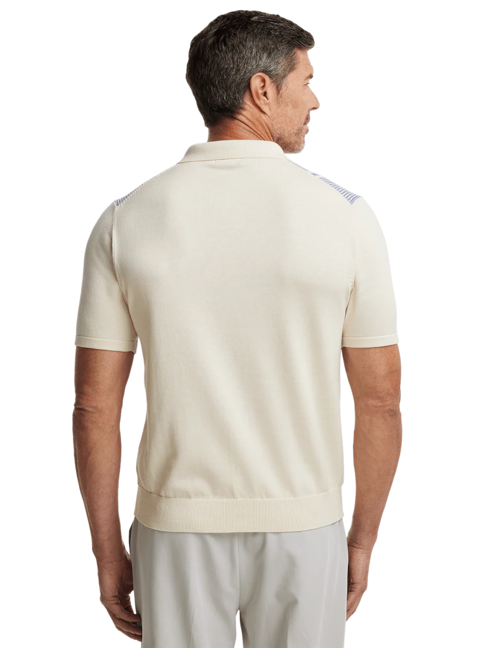 Cotton Button Front Polo - Blue - Image 5