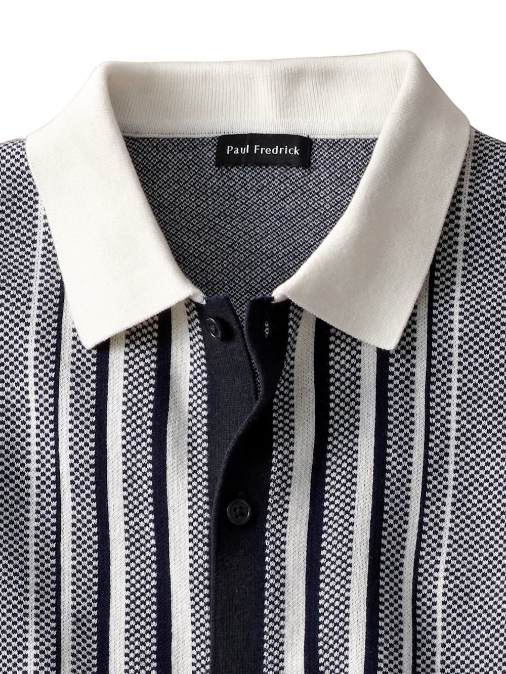 Cotton Button Front Polo - Navy - Image 6