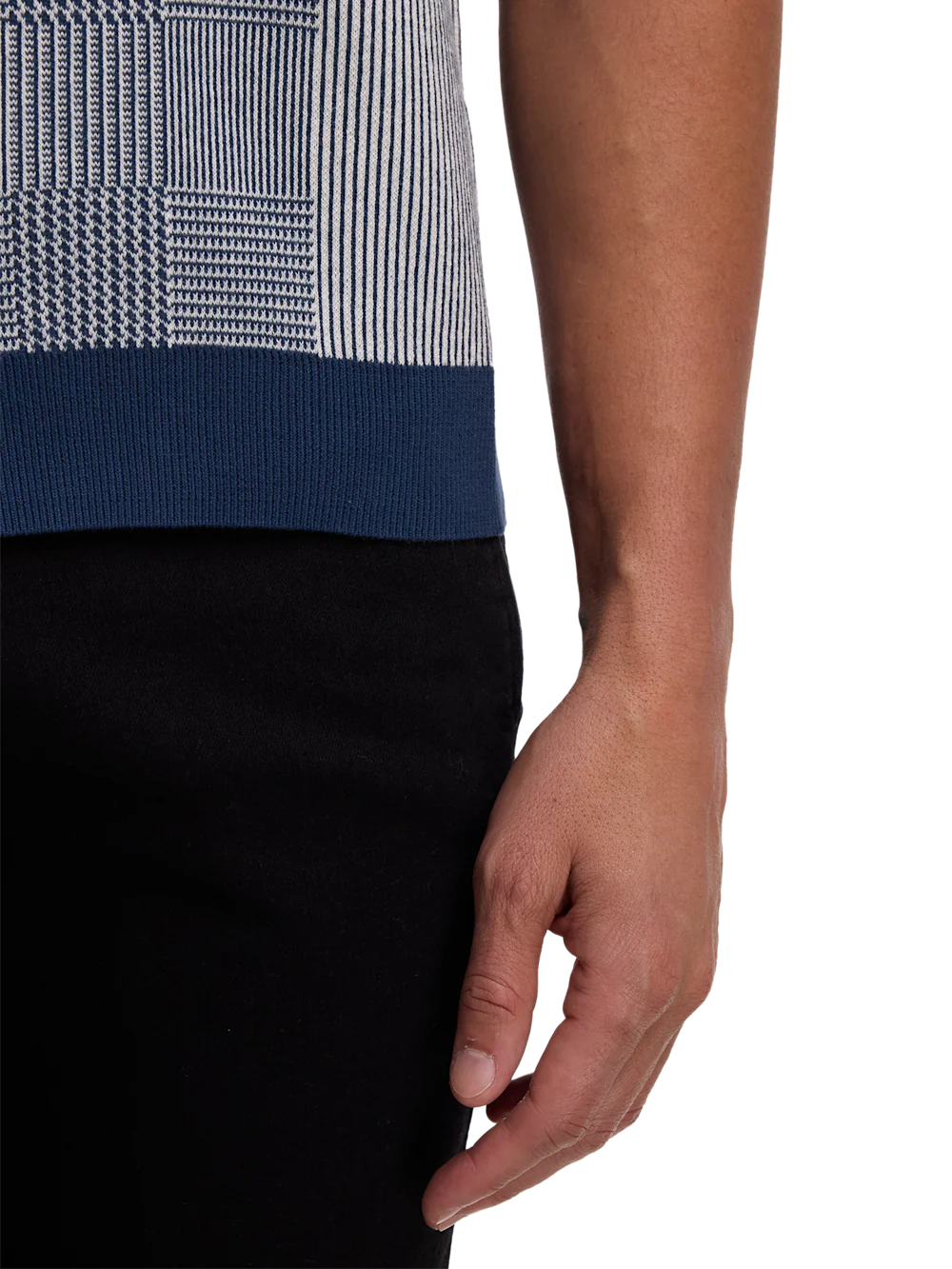 Cotton Button Front Polo - Blue - Image 4