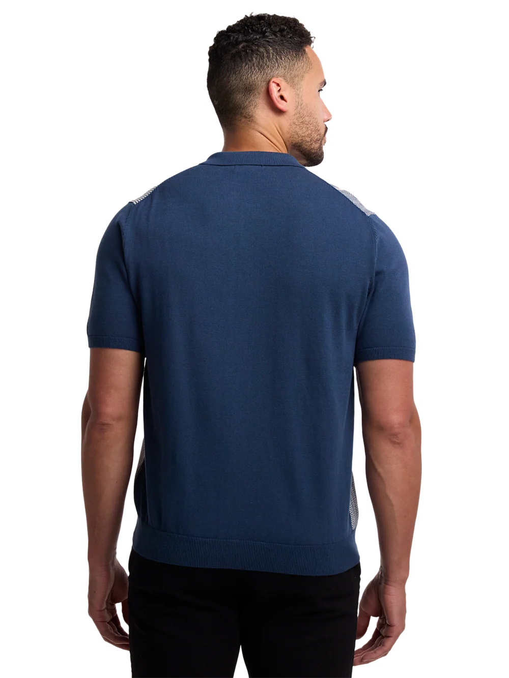 Cotton Button Front Polo - Blue - Image 5