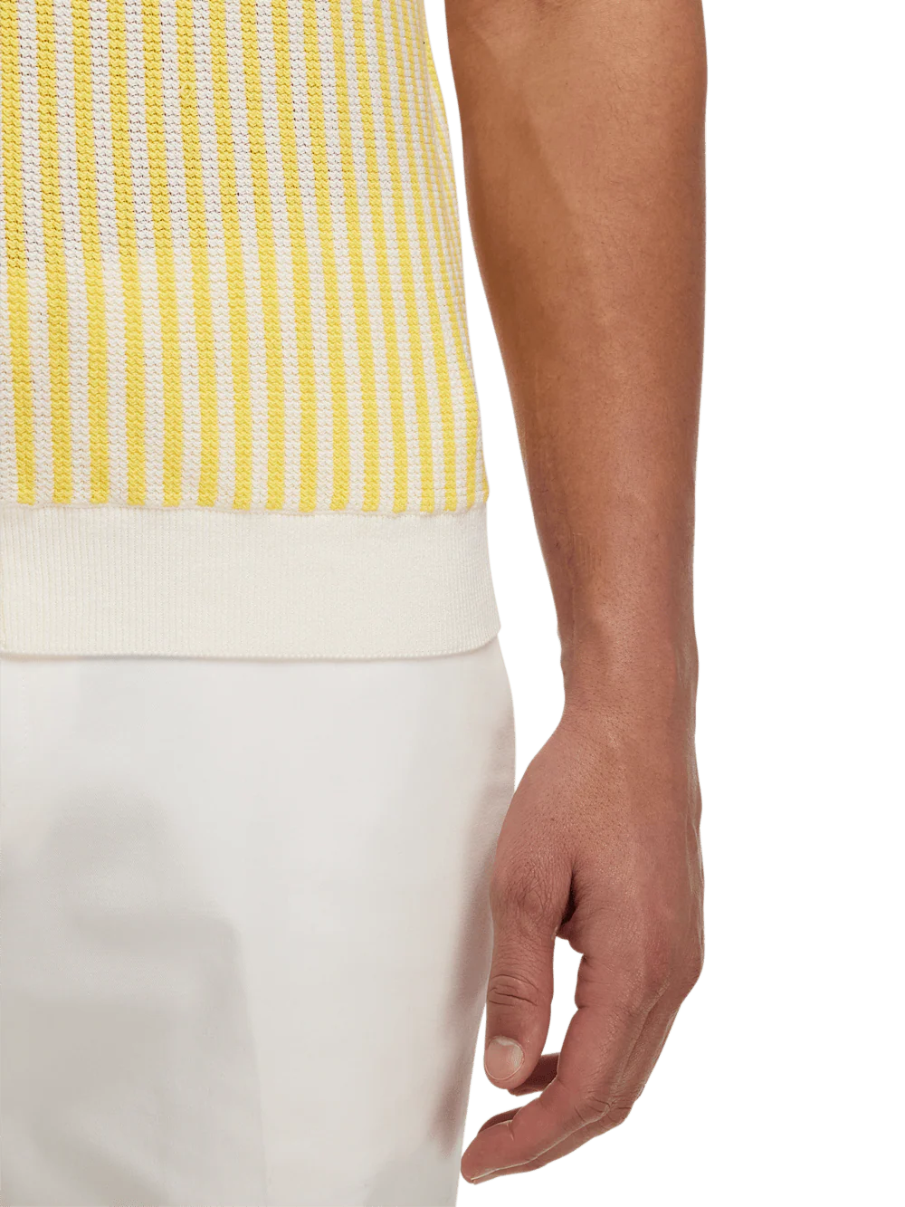 Cotton Button Front Polo - Yellow - Image 4