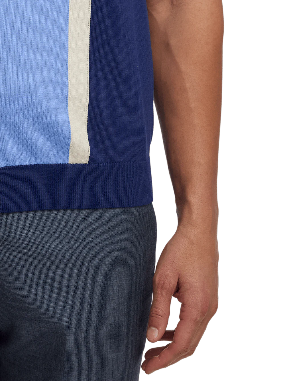 Cotton Button Front Polo - Navy - Image 4