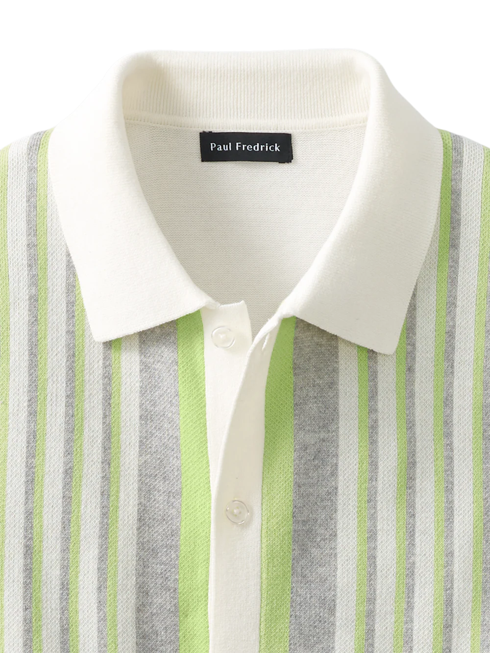 Cotton Button Front Polo - Green - Image 6