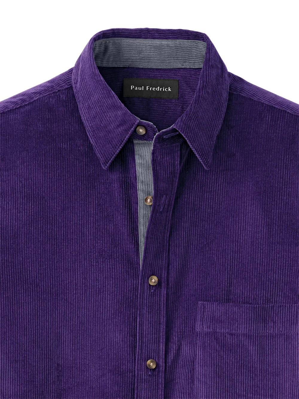 Cotton Corduroy Casual Shirt - Purple - Image 6