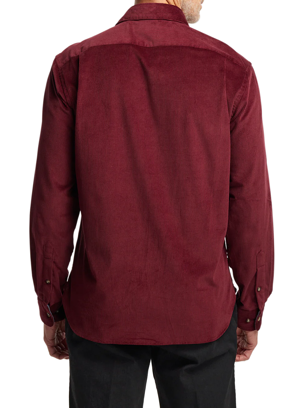 Cotton Corduroy Casual Shirt - Burgundy - Image 5