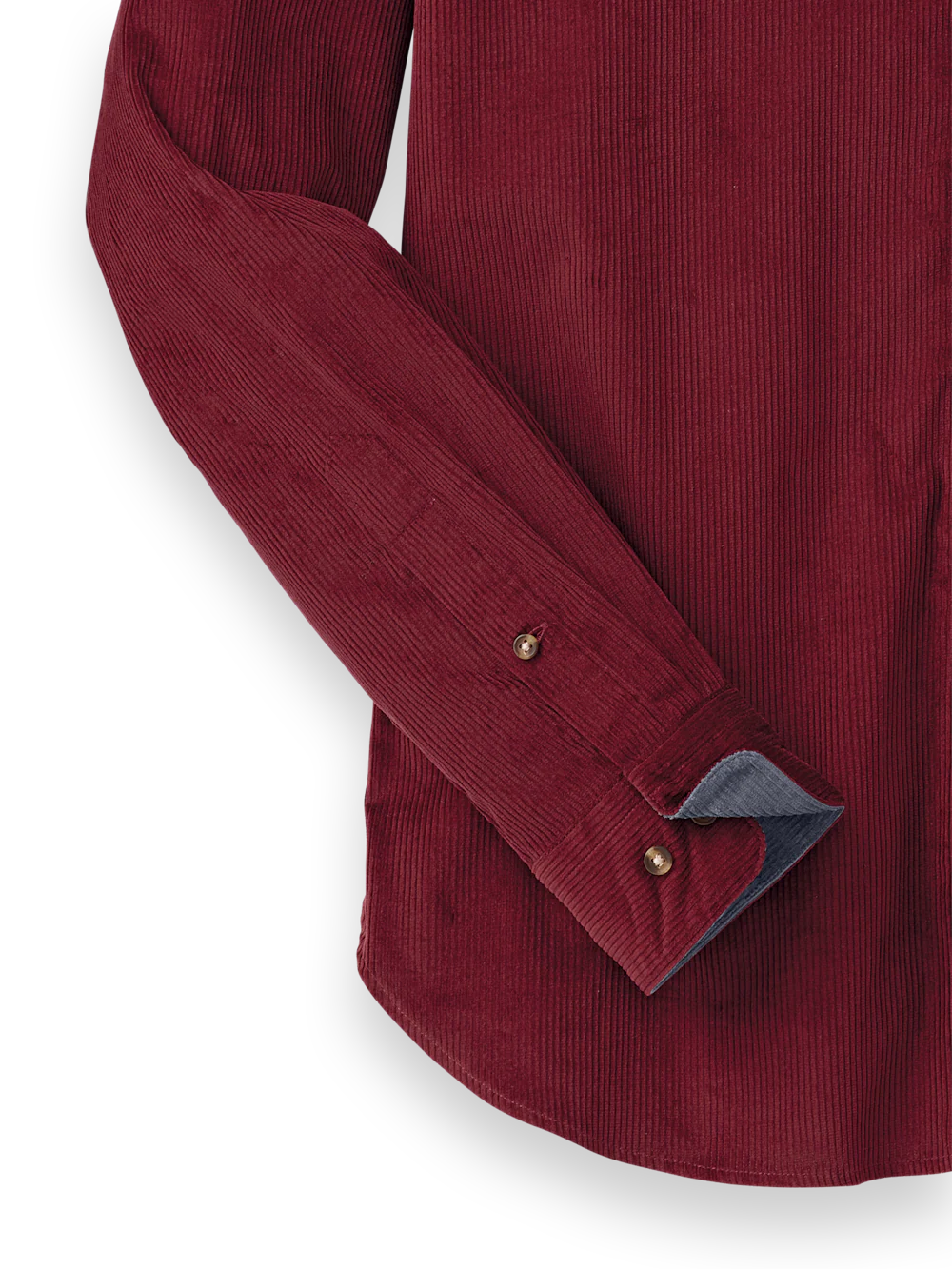 Cotton Corduroy Casual Shirt - Burgundy - Image 7