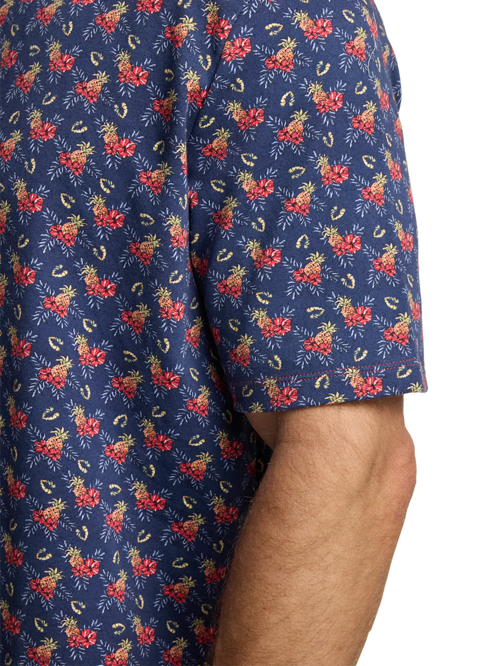Cotton Full Button Front Polo - Navy Multi - Image 4