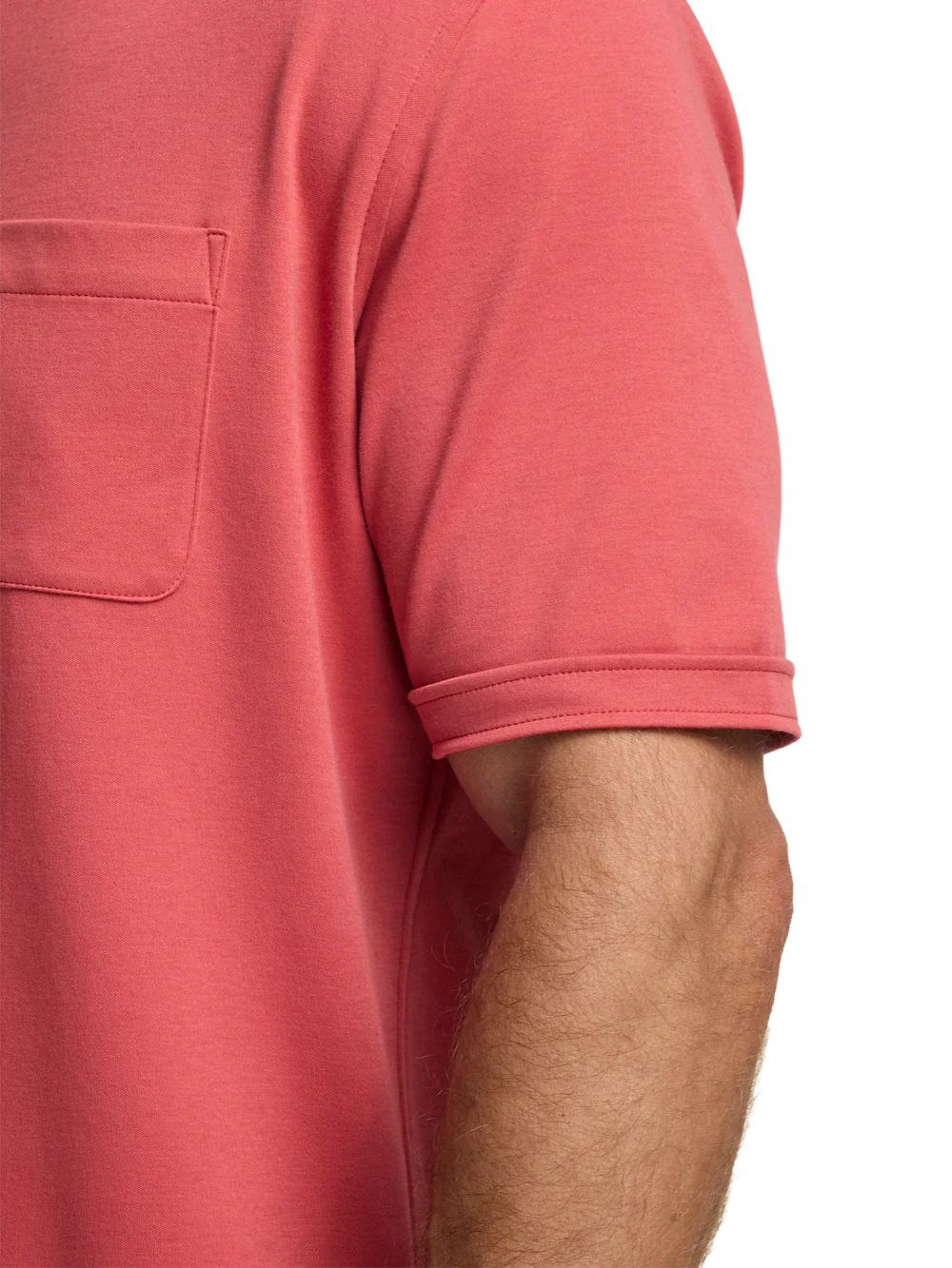 Cotton Full Button Front Polo - Coral - Image 4