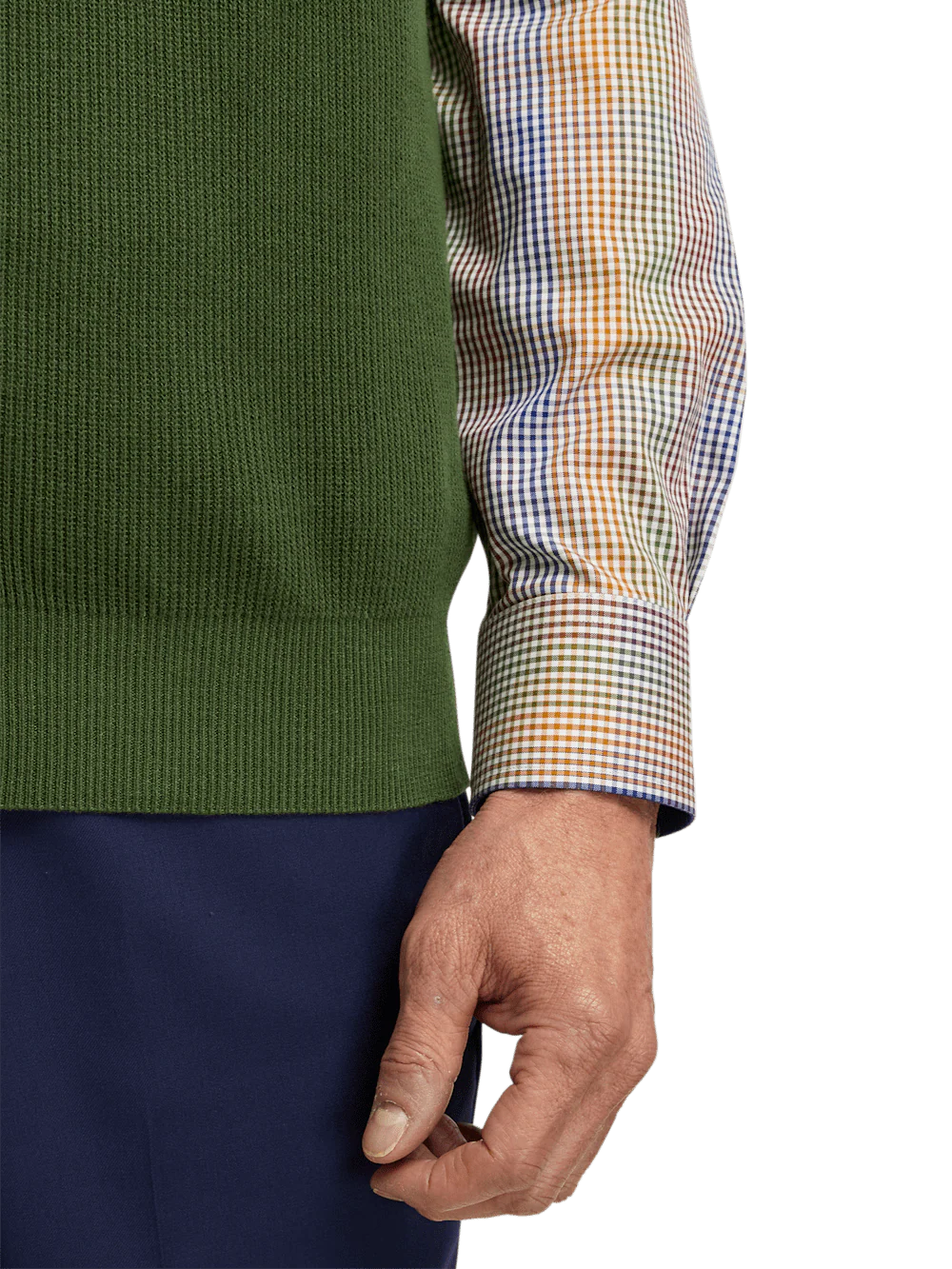 Cotton Full Zip Mock Neck Vest - Green - Image 4