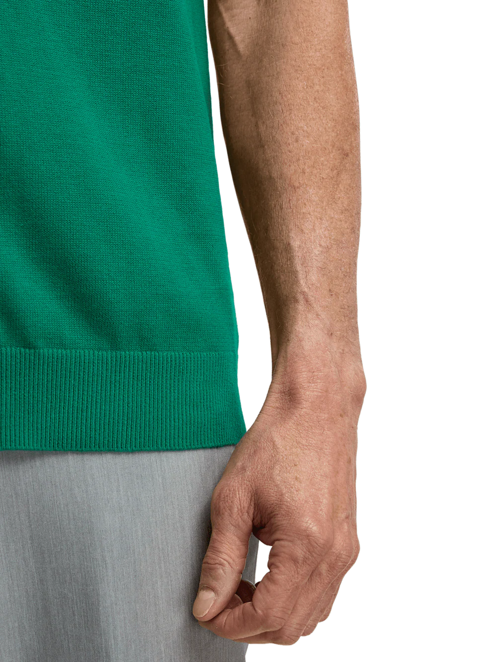 Cotton Full Zip Polo - Green - Image 4