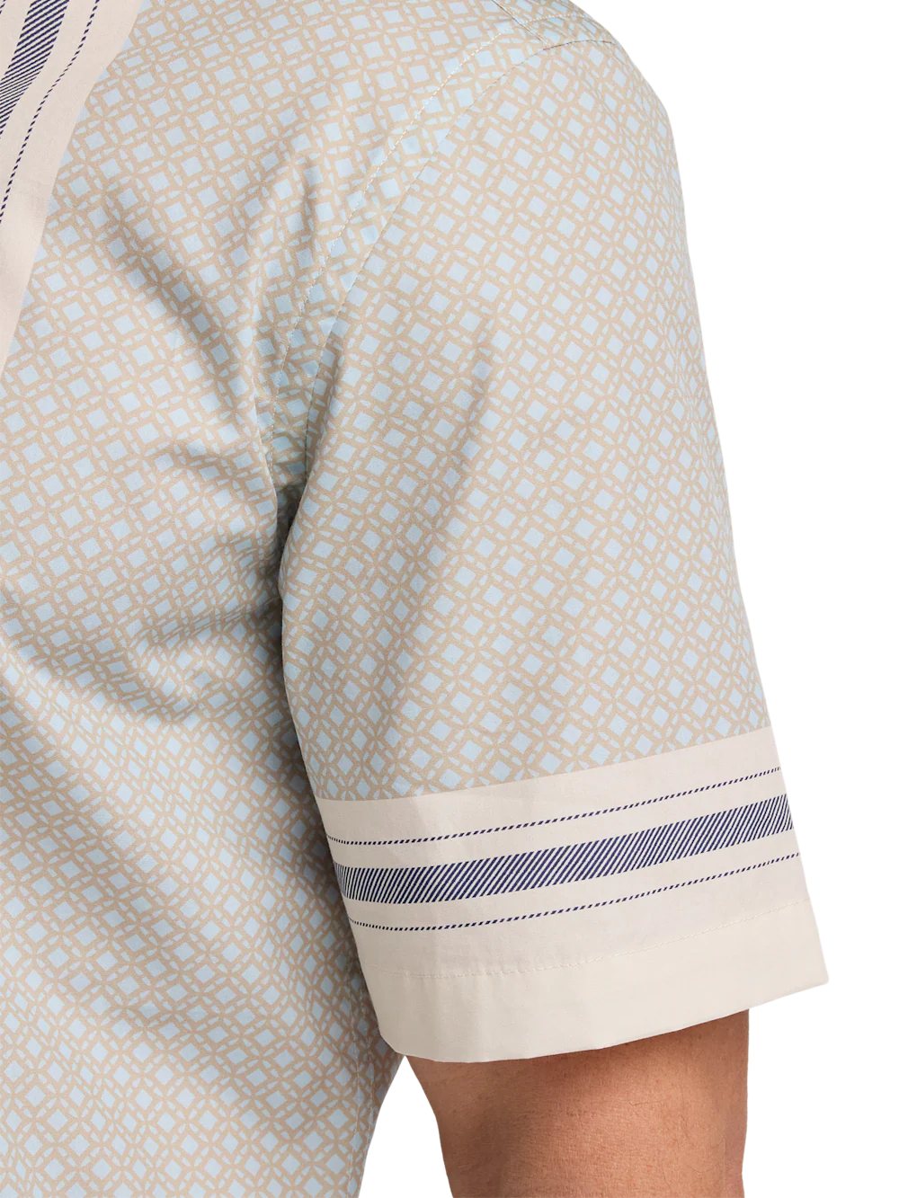 Cotton Geometric Casual Shirt - Tan Multi - Image 4