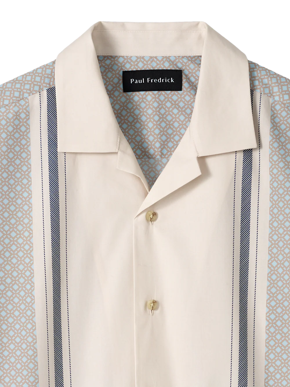 Cotton Geometric Casual Shirt - Tan Multi - Image 6