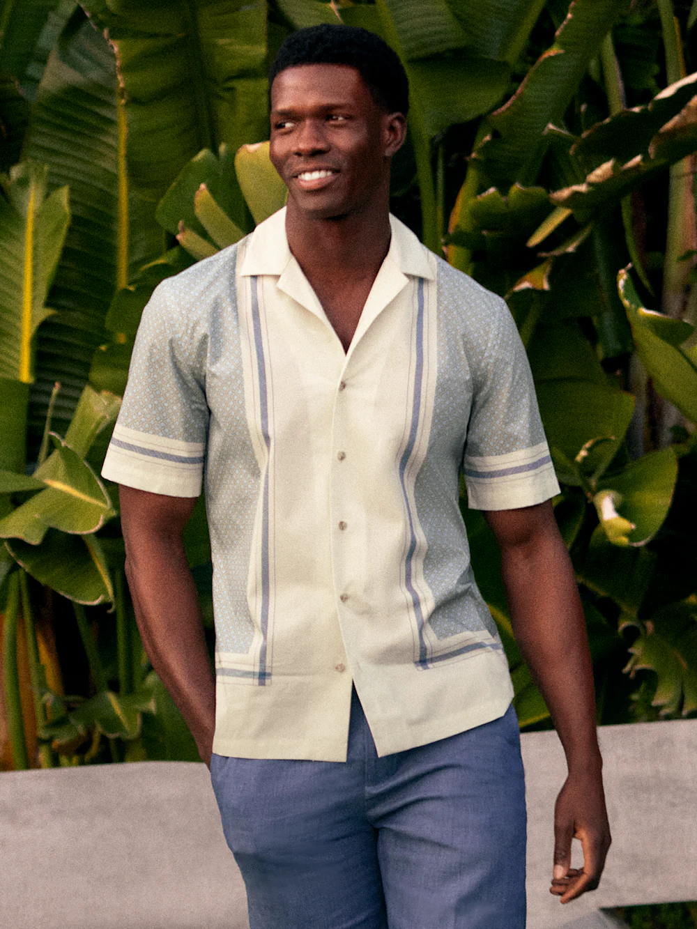 Cotton Geometric Casual Shirt - Tan Multi - Image 7