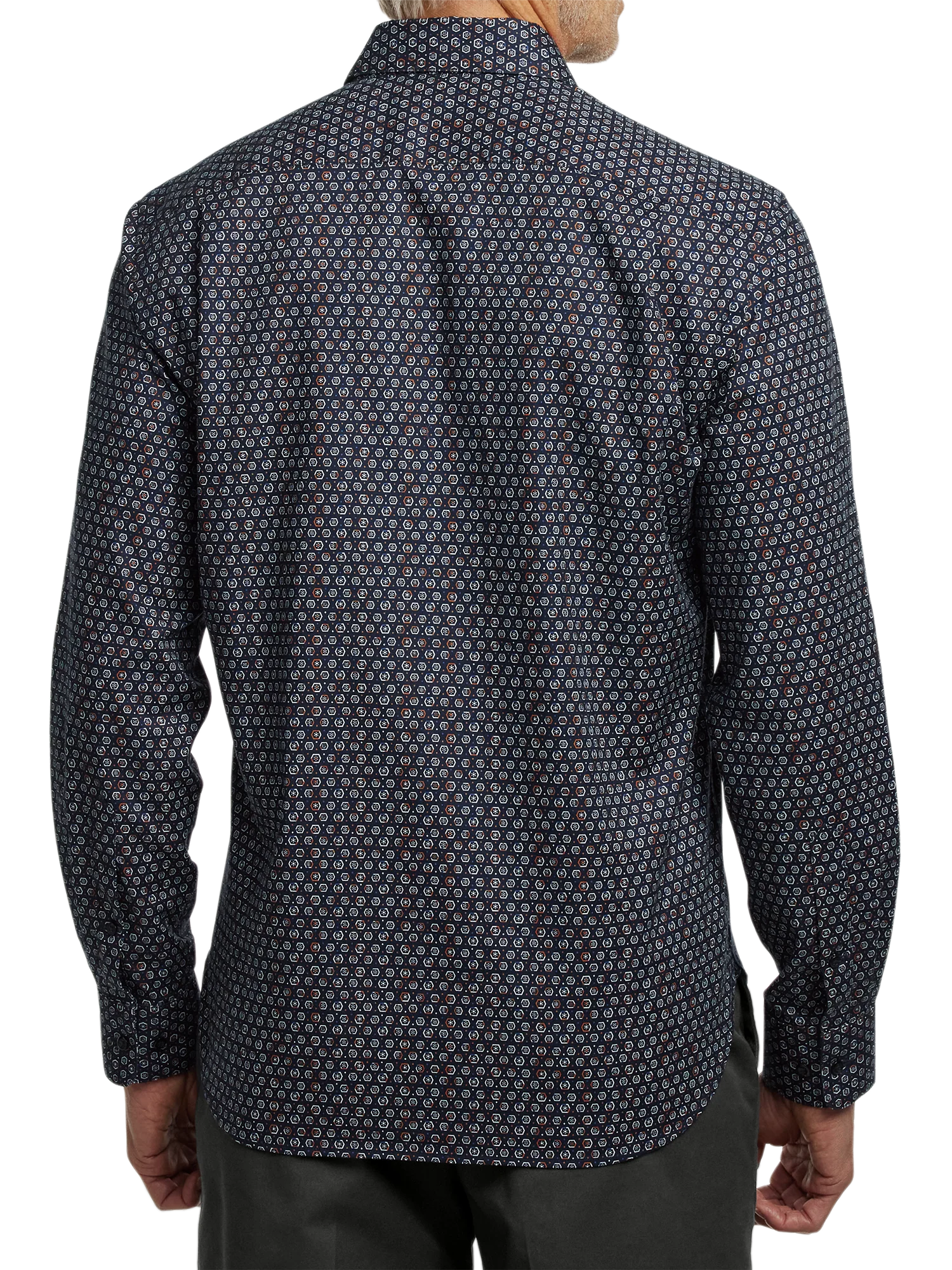 Cotton Geometric Print Casual Shirt - Blue - Image 5