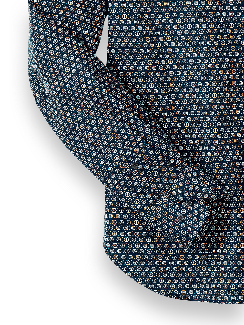 Cotton Geometric Print Casual Shirt - Blue - Image 7