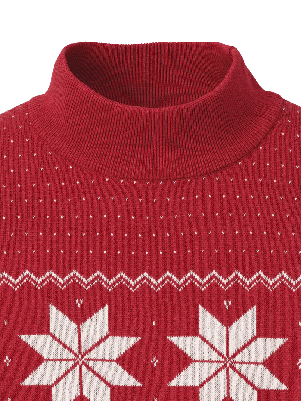 Cotton Mock Neck Sweater - Red - Image 6