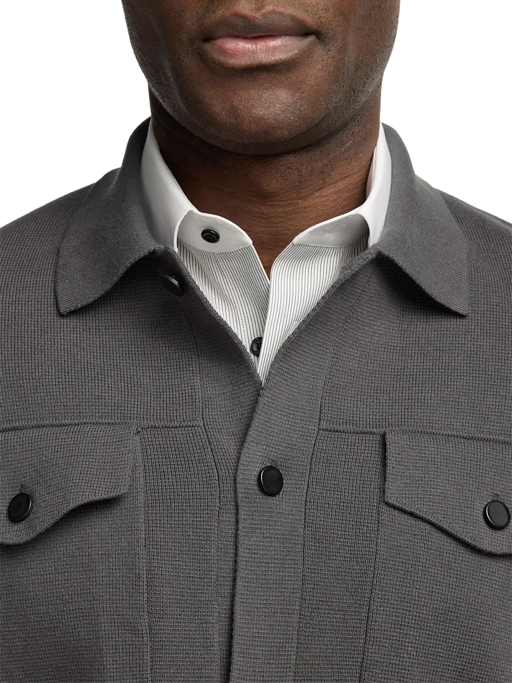 Cotton Patch Pocket Shacket - Dark Grey - Image 3