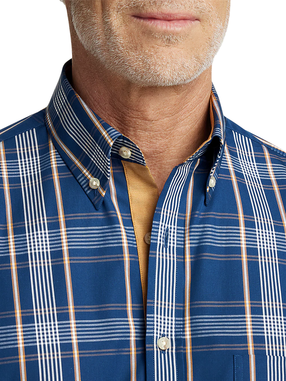 Cotton Plaid Casual Shirt - Blue - Image 3