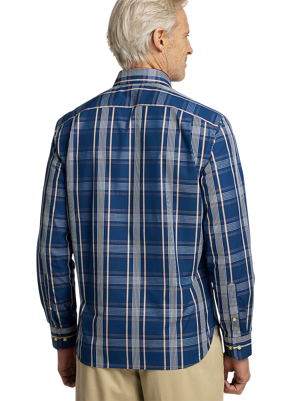 Cotton Plaid Casual Shirt - Blue - Image 5