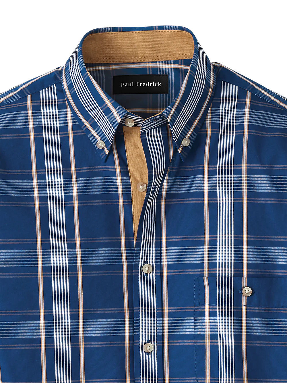 Cotton Plaid Casual Shirt - Blue - Image 6