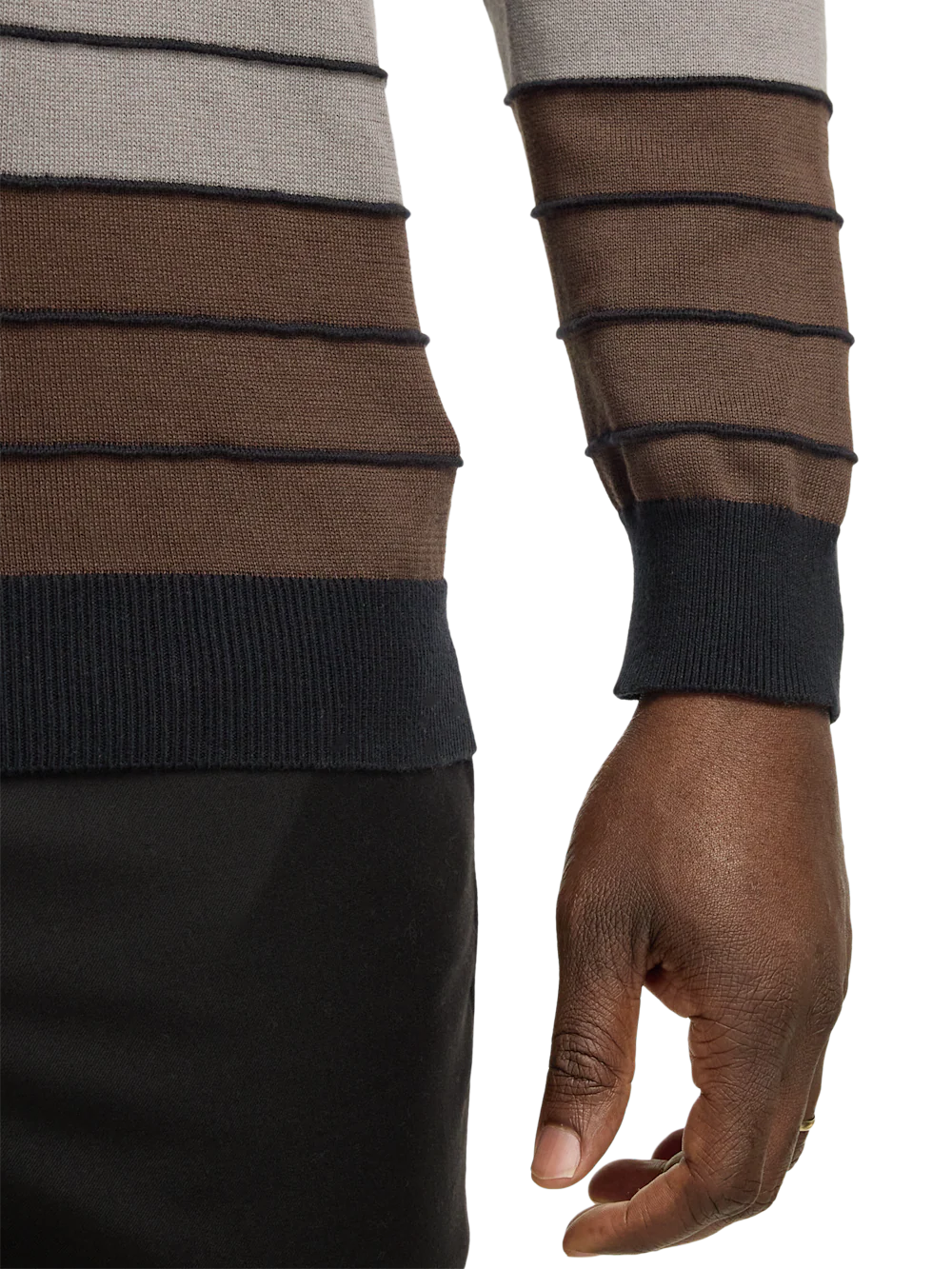 Cotton Quarter Zip Mock Neck Sweater - Multi - Image 4