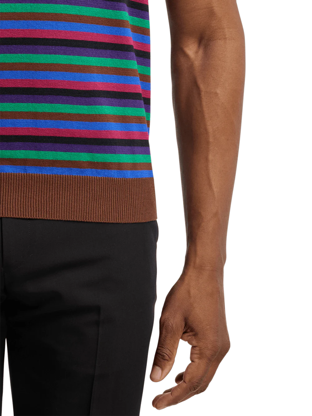 Cotton Quarter Zip Polo - Multi - Image 4