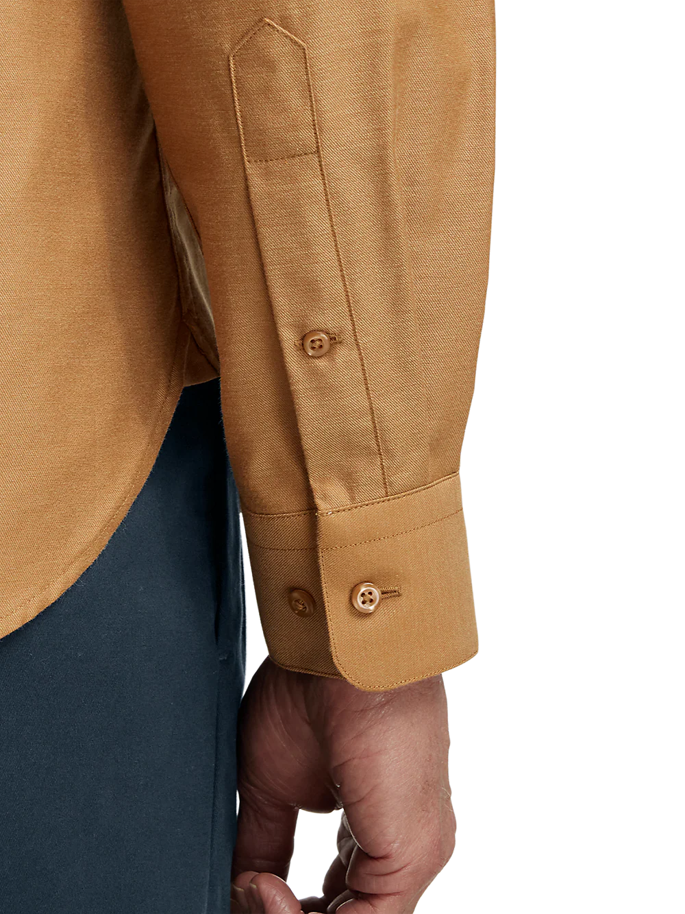 Cotton Solid Casual Shirt - Light Rust - Image 4