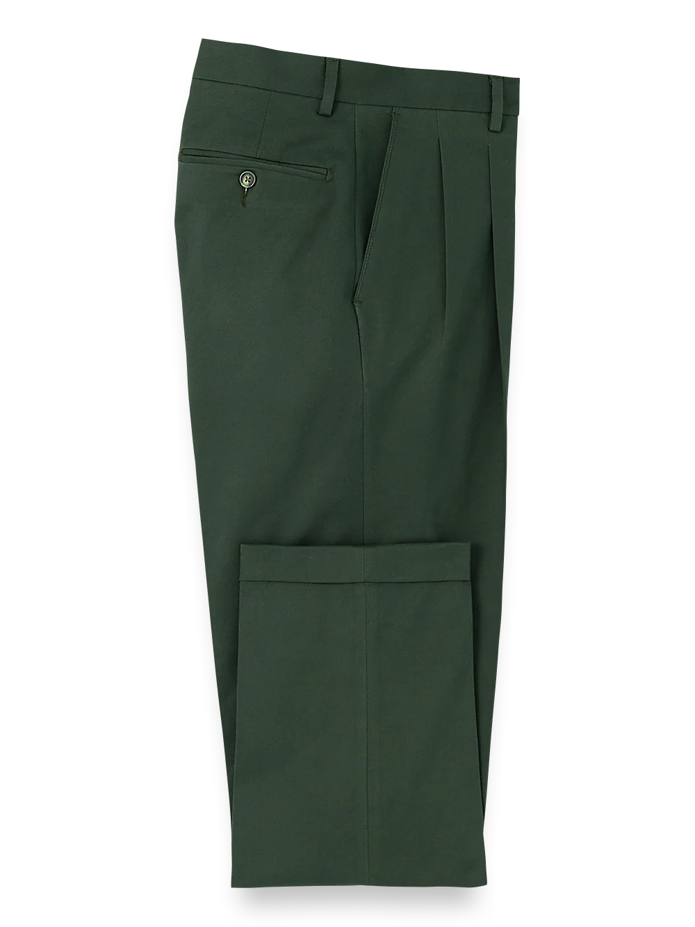 Cotton Stretch Twill Pants - Dark Green - Image 4