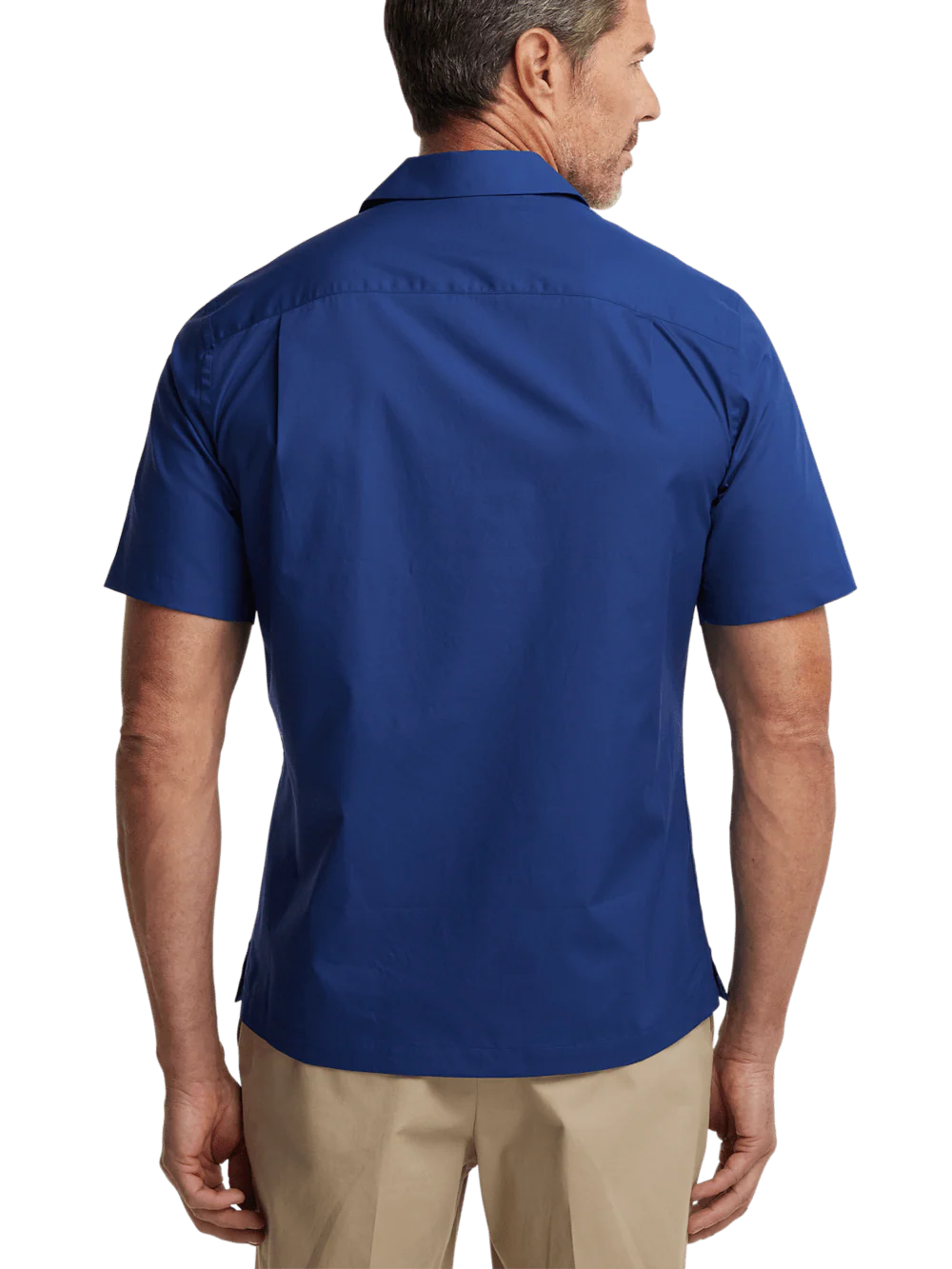 Cotton Stripe Border Print Casual Shirt - Navy - Image 5