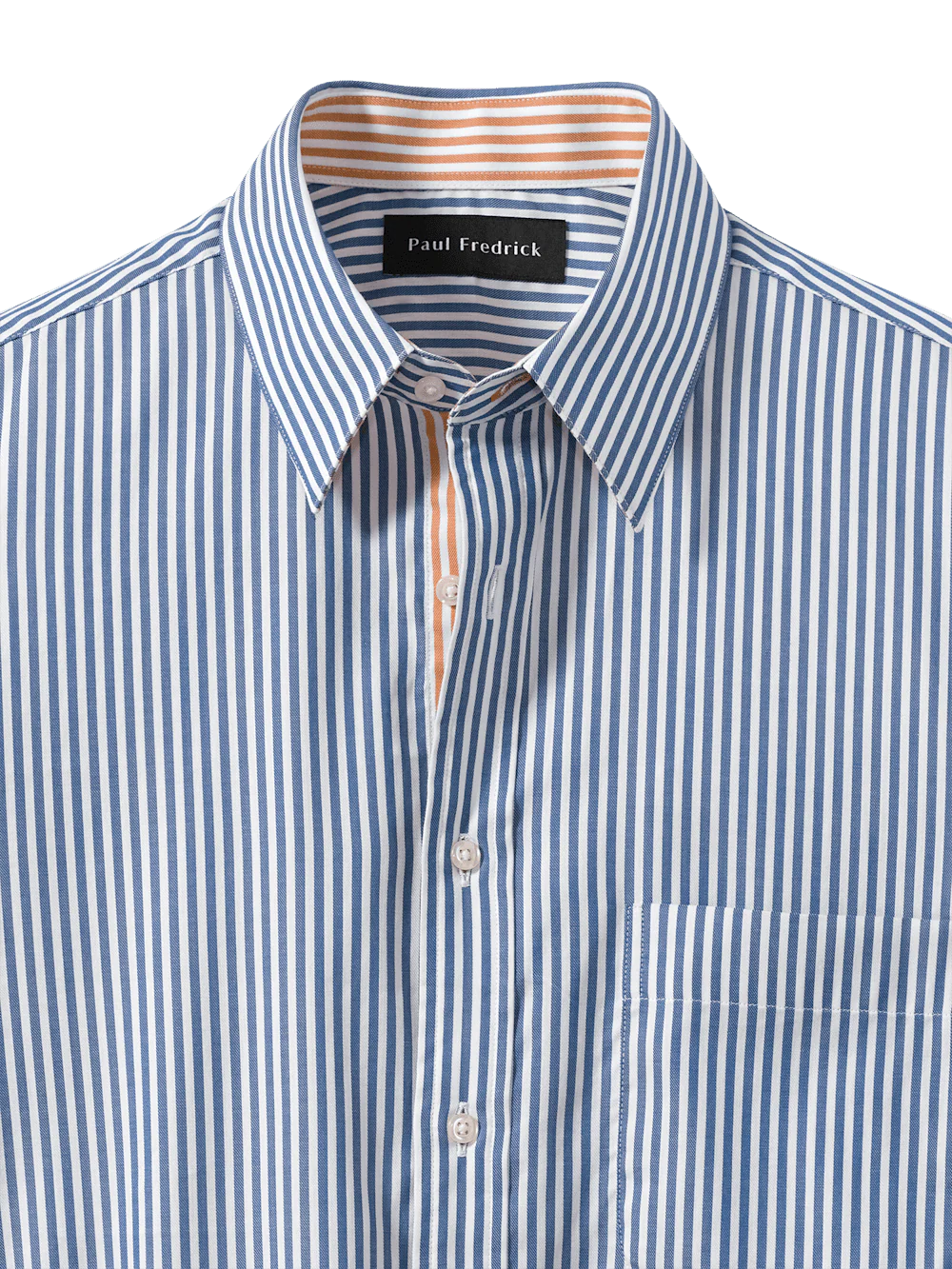 Cotton Stripe Casual Shirt - Blue/orange - Image 7
