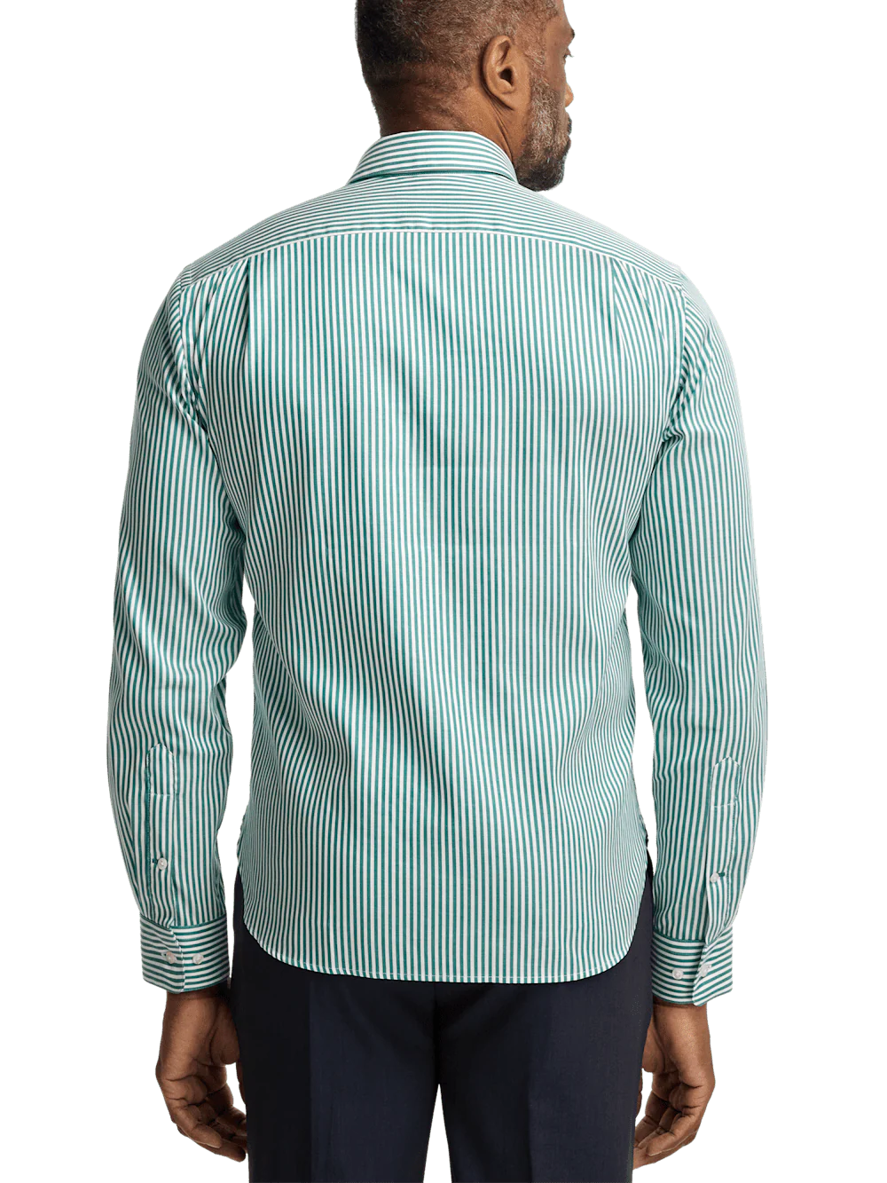 Cotton Stripe Casual Shirt - Green/blue - Image 6