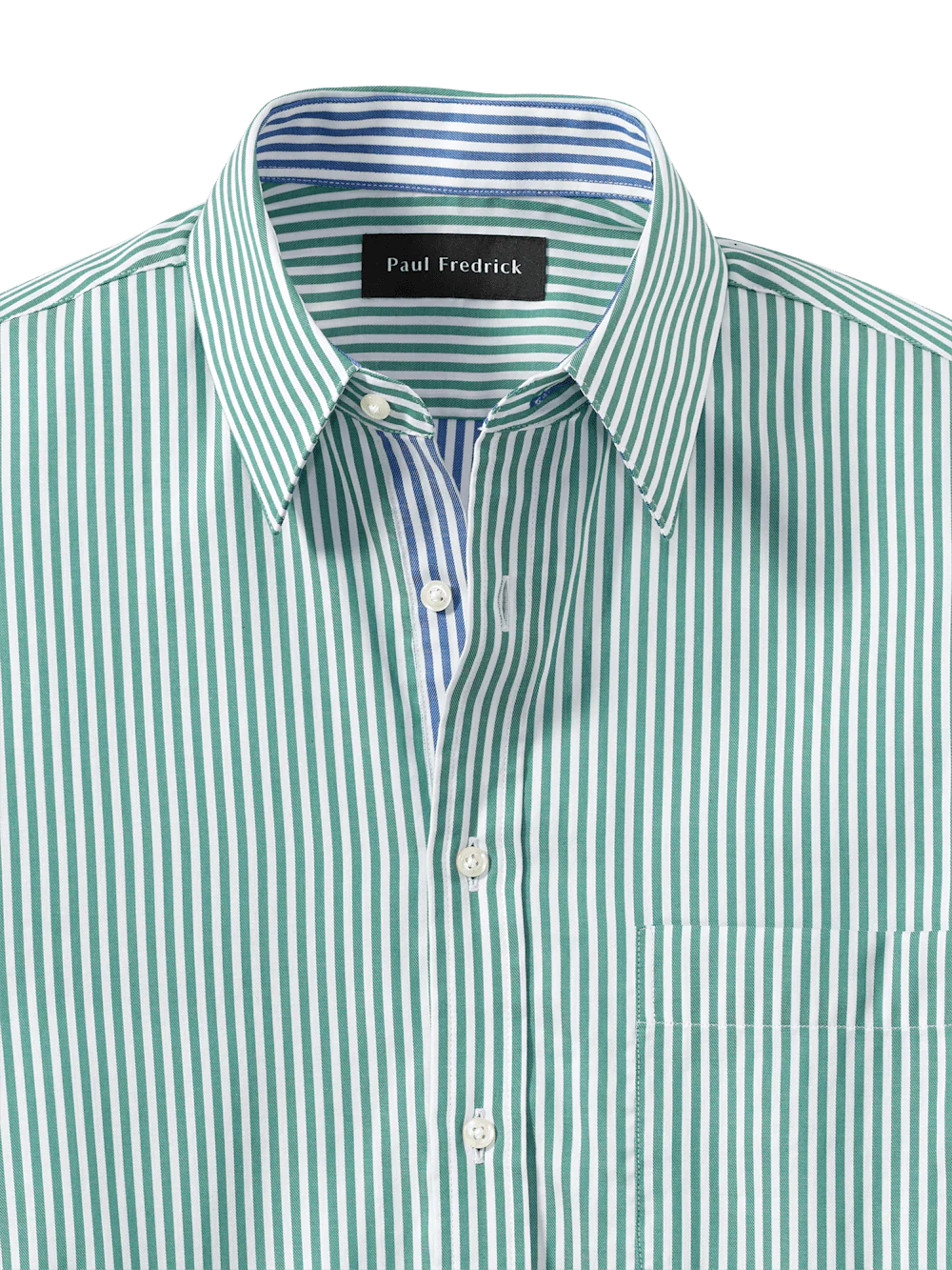 Cotton Stripe Casual Shirt - Green/blue - Image 7