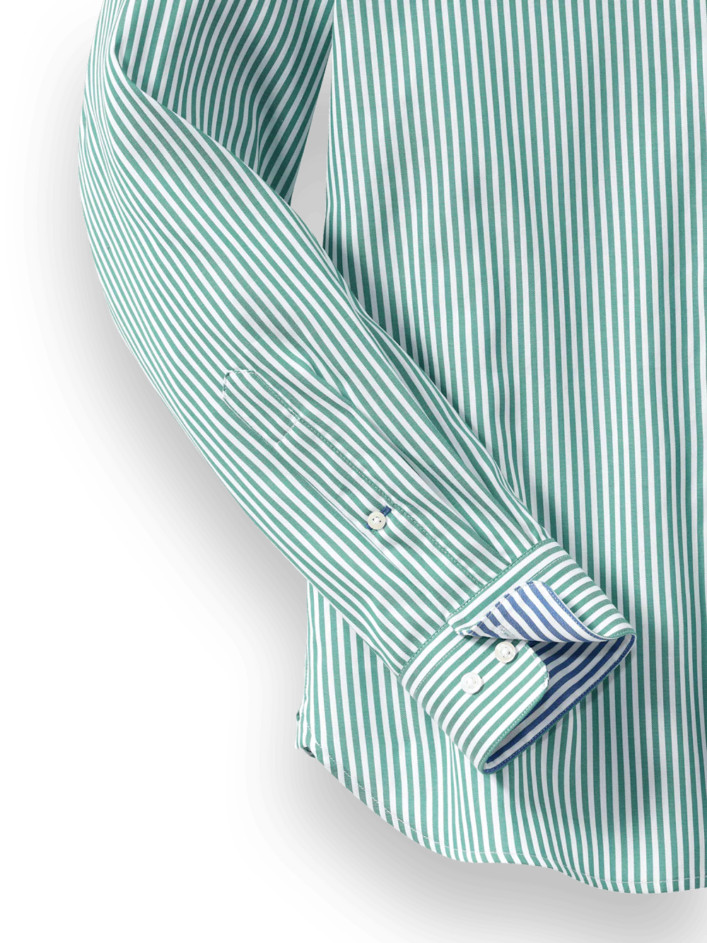 Cotton Stripe Casual Shirt - Green/blue - Image 8