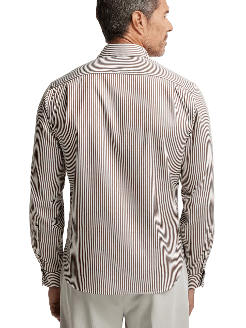 Cotton Stripe Casual Shirt - Brown/teal - Image 6