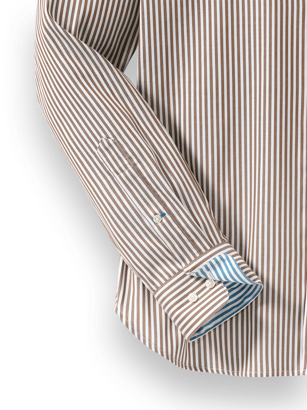 Cotton Stripe Casual Shirt - Brown/teal - Image 8