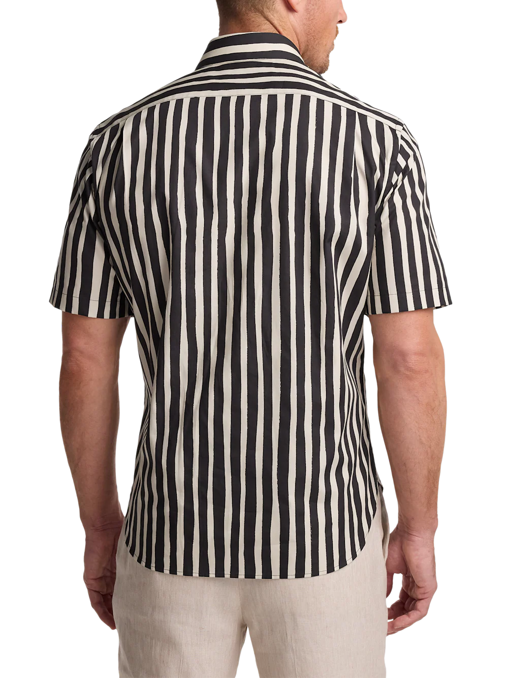 Cotton Stripe Casual Shirt - Black/tan - Image 5