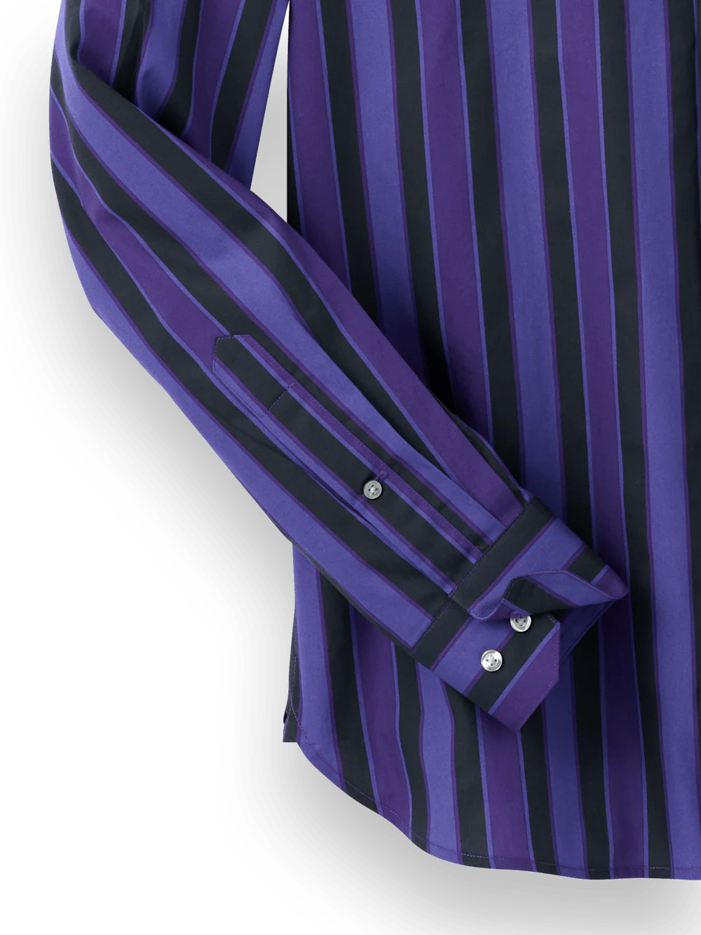 Cotton Stripe Casual Shirt - Purple - Image 7