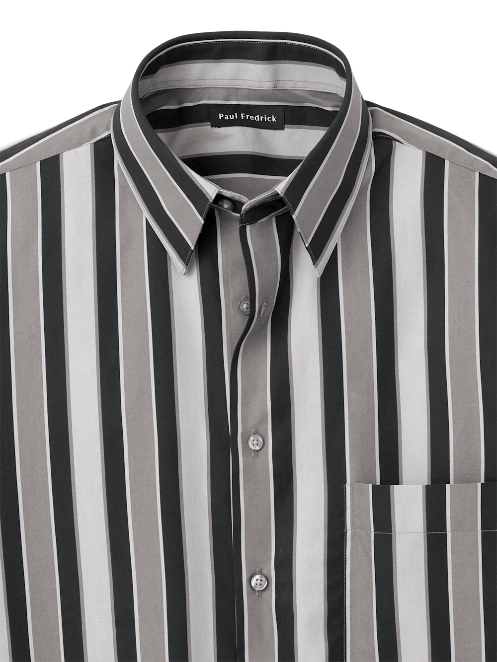 Cotton Stripe Casual Shirt - Black - Image 6