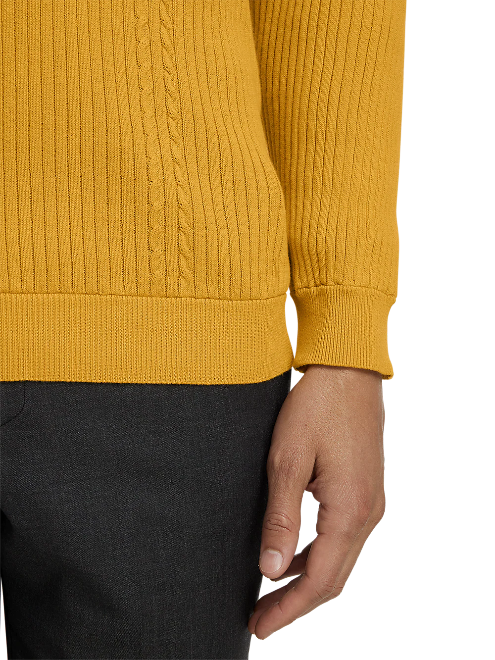 Cotton Three Button Polo - Gold - Image 4