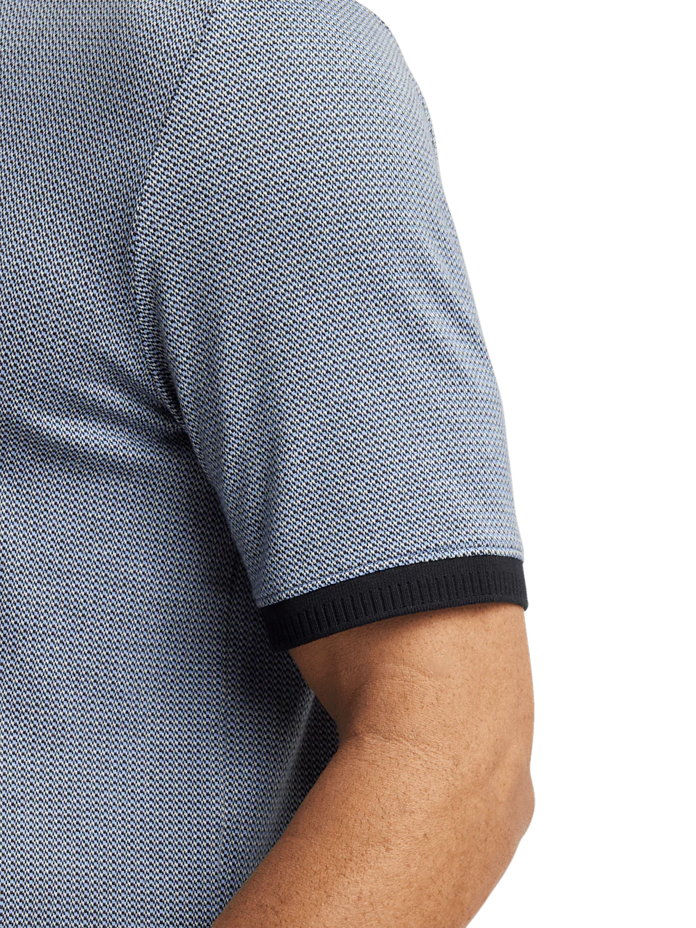 Cotton Three Button Polo - Blue Multi - Image 4