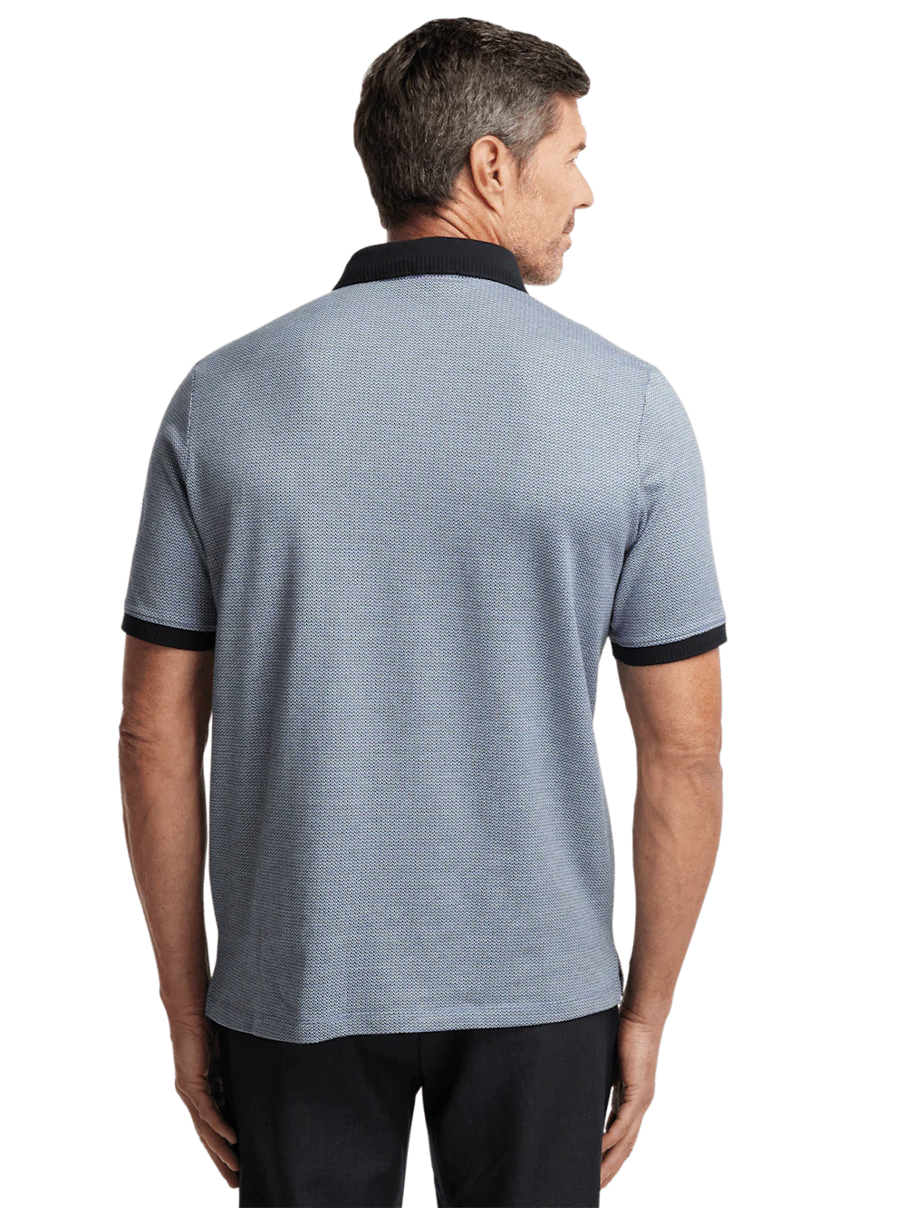 Cotton Three Button Polo - Blue Multi - Image 6